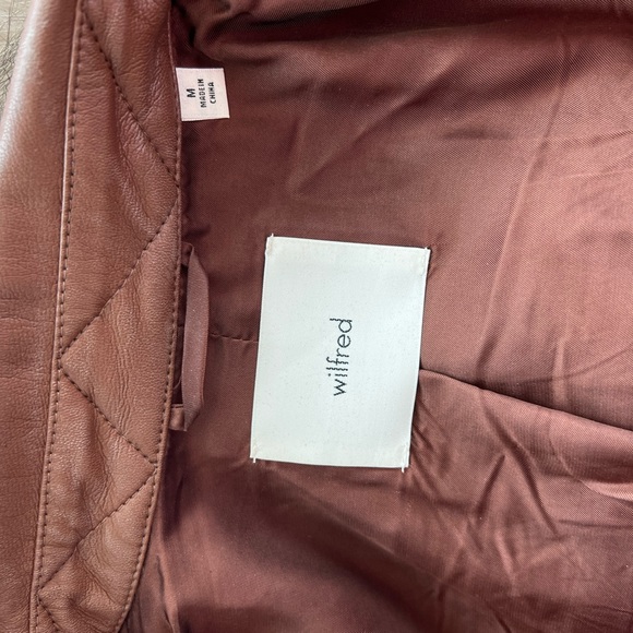 COPY - Aritzia Wilfred Button Autumn Leather Vegan Jacket medium brown - Picture 7 of 7